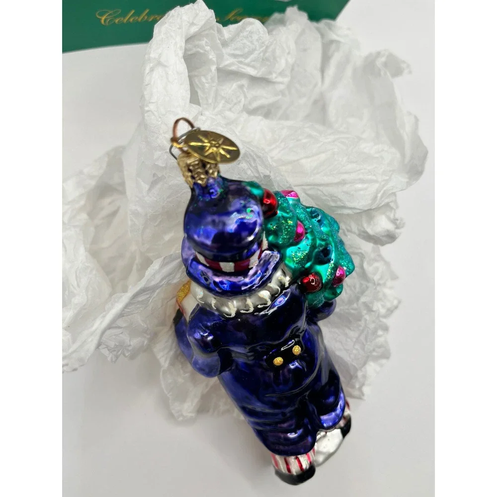 Christopher Radko July 4th Yankee Doodle‎ Dandy Santa Glass Ornament QVC